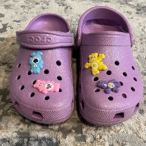 Classic purple glitter croc unisex
